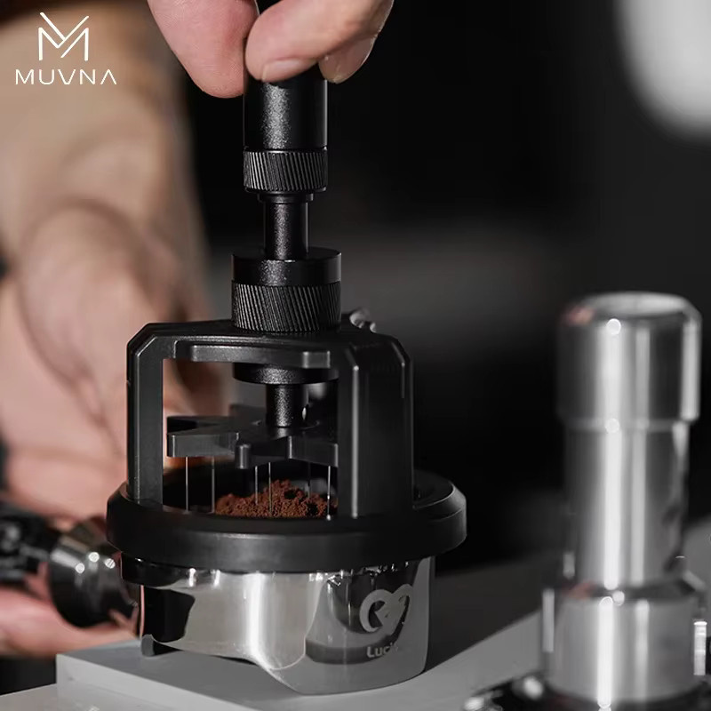 MUVNA WDT Espresso-Rührer Magnetischer Nadelverteiler für Kaffeebereitung in Schwarz, Rund - Bild 2
