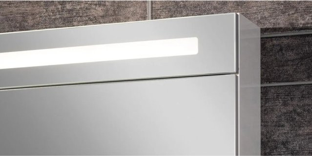 Fackelmann Spiegelschrank B.clever in Weiß Matt mit LED-Beleuchtung, Softclose-Türen und Rasierersteckdose, B/H/T: 120 x 71 x 15,8 cm - Bild 1