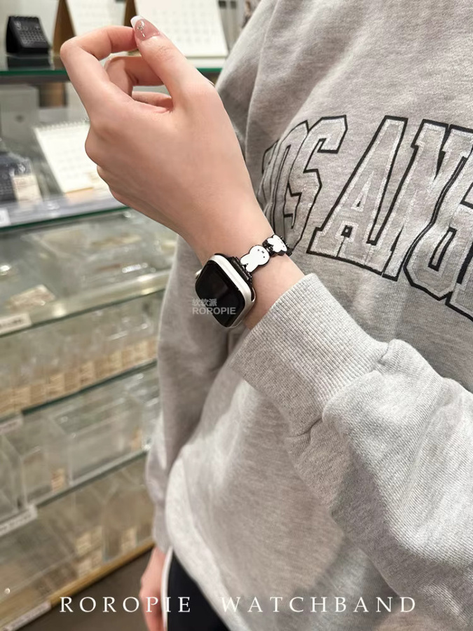 Miffy Uhrenarmband Leder, Silber, Damen, Apple Watch - Bild 3