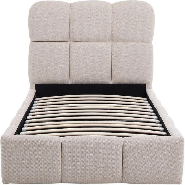 Diludo Bett mit Bettkasten in Beige, modernes Polsterbett mit Lift-up-Funktion, B/T/H: 101 x 190 x 206,5 cm - Bild 1