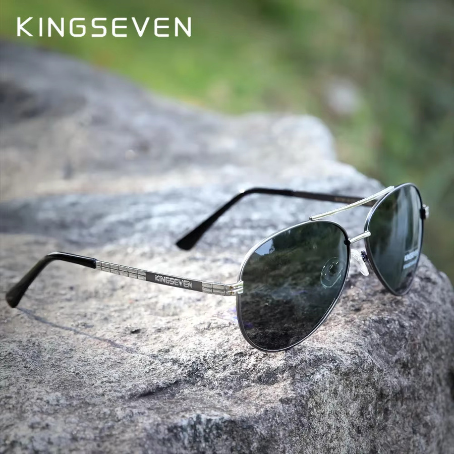 KINGSEVEN Sonnenbrille Pilot, Herren, Vollrand, Metall, polarisiert - Bild 2