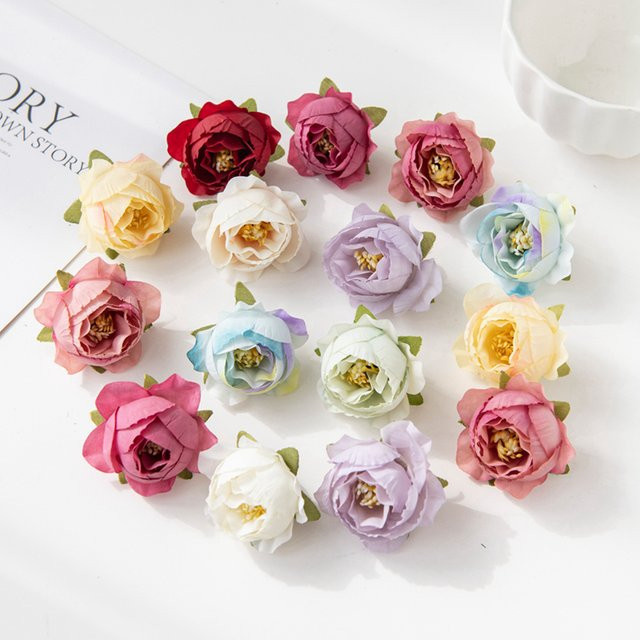 TTCY Künstliche Seidenrosen in Mehrfarbig für Hochzeiten, Dekoration und DIY-Projekte, 50 Stück - Bild 1