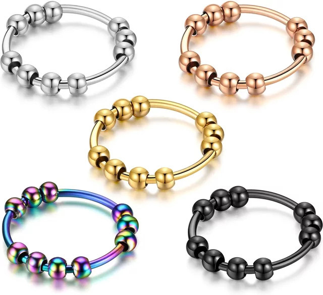 DAIPAN Angst Ringe, Edelstahl, Perle, Unisex, Bunt - Bild 1