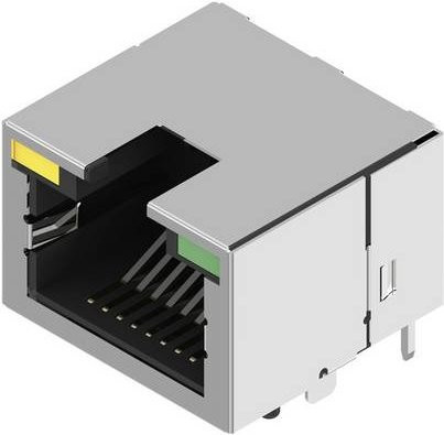 Weidmüller RJ45C5 R1U 2.4N4Y/G RL Leiterplattensteckverbinder modulare RJ45-Buchse Cat. 5 Ethernet/LAN in Grau mit Schirmung und THT/THR-Lötanschluss - Bild 1