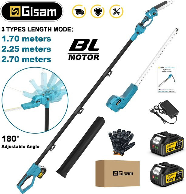 Gisam 2-in-1 Multifunktionswerkzeug Bürstenlose Astsäge und Heckenschere für Makita 18V Akku - Bild 1
