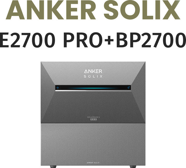 Anker SOLIX Solarbank 3 E2700 Pro mit BP2700 Erweiterungsakku, 5,4 kWh, Grau - Bild 1