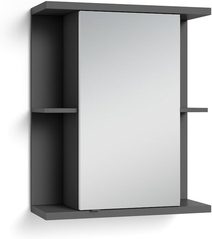 byLIVING Spiegelschrank NEBRASKA anthrazit mit seitlichen Ablagen B/H/T: 60 x 70 x 25 cm - Bild 3