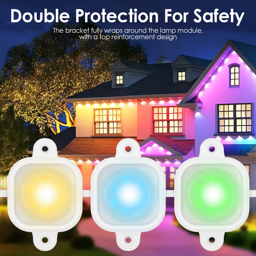 Govee Montagehalterung Lichtclips in Weiß für Außenleuchten H706 und H706 Pro, 60 Stück - Bild 4