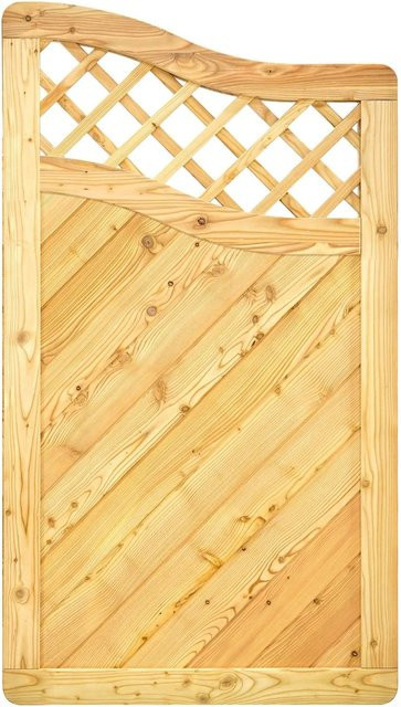 GartenLand Massivzaun NIZZA Gebogen mit Rankgitter aus Lärche, Farbe Braun, B/H: 90 x 150 cm - Bild 1