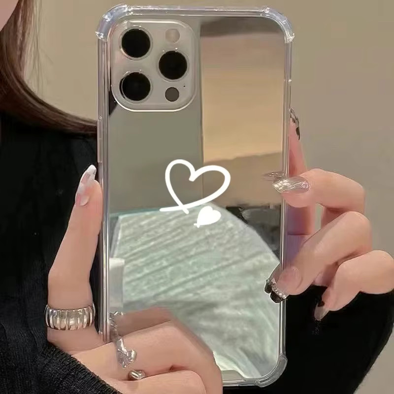 Samsung Handyhülle mit Herz-Spiegel Design für Galaxy S25 S24 S23 S22 S21 Ultra Plus FE A06 A14 A23 A36 A52 A55 A56 Softcase - Bild 3
