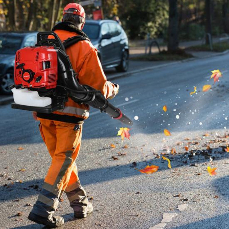 Frolada 4-Takt Rucksack-Benzin-Laubbläser und Schneegebläse in Rot mit 75,6 cm³, variable Geschwindigkeit und Tempomat - Bild 9