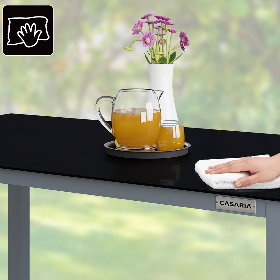 Casaria® Gartentisch Bern in Silber, rechteckiger Tisch aus Aluminium und Glas für Garten und Terrasse, B/T/H: 150 x 90 x 75 cm - Bild 2