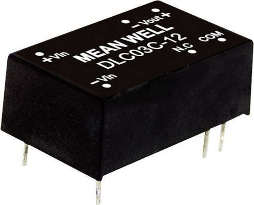 Mean Well DLC03C-12 DC/DC-Wandlermodul in Schwarz mit 2 Ausgängen, 15 V/DC, 125mA, 3W - Bild 1