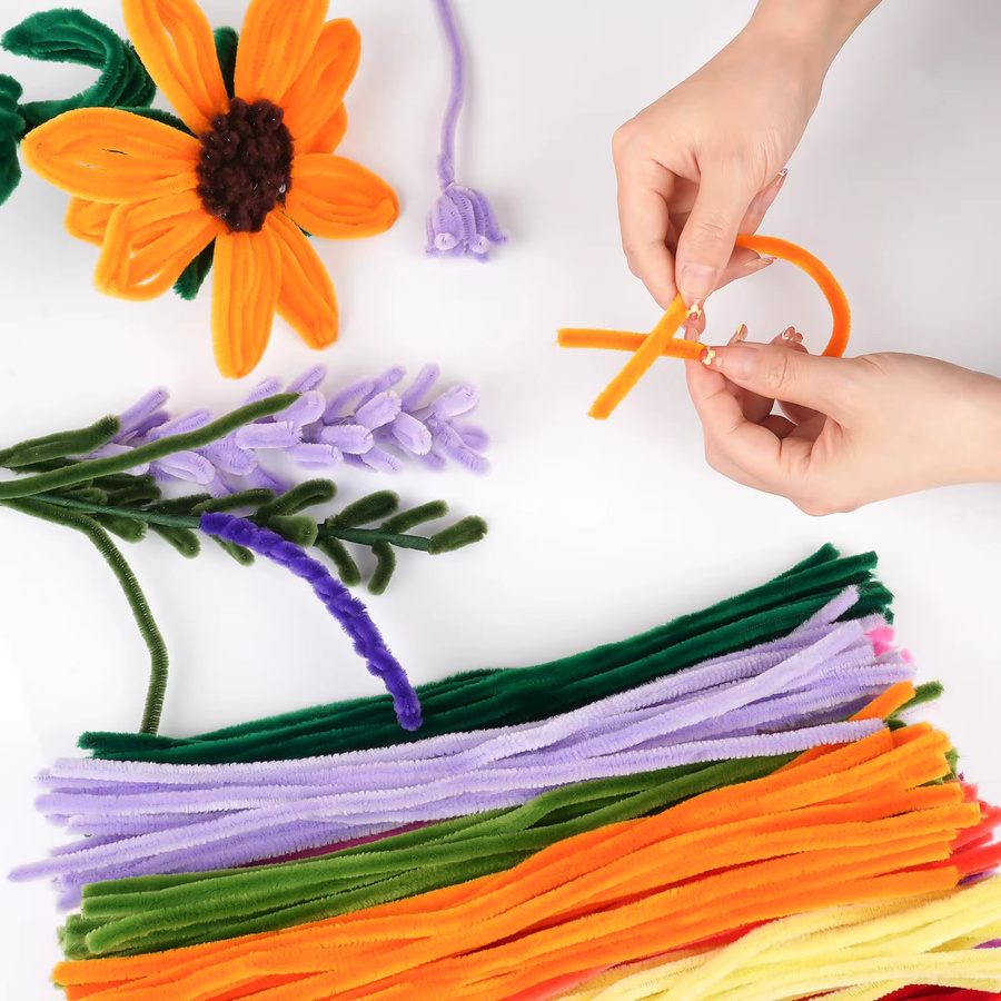 Frequeback Chenille Stems Basteldraht in Bunt und Weiß für DIY Bastelarbeiten und Dekorationen - Bild 3