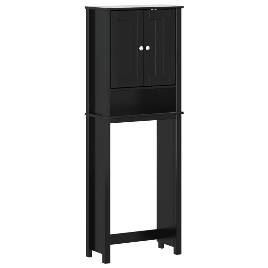 vidaXL Toilettenschrank BERG aus Massivholz in Schwarz, B/T/H: 60 x 27 x 164,5 cm - Bild 2