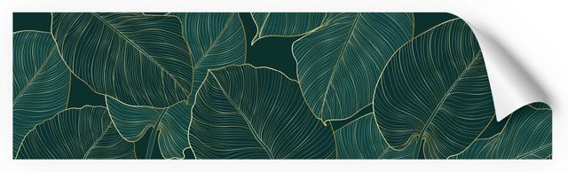Myspotti Küchenrückwandfolie Leaves Green Selbstklebend B: 220 cm, H: 60 cm - Bild 1