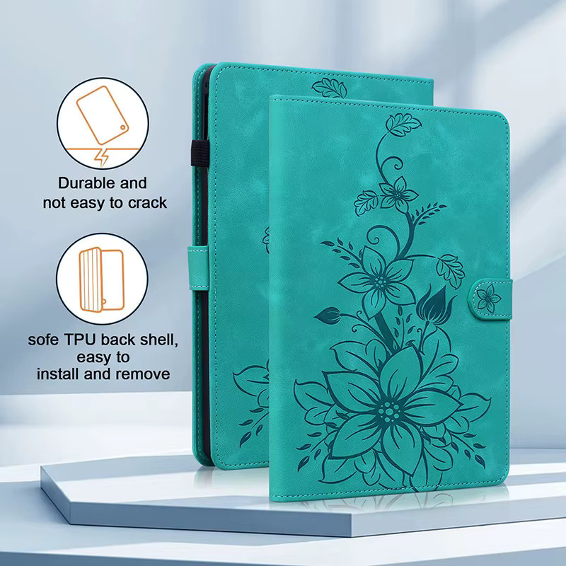 Samsung Ledertasche Hülle für Galaxy Tab A11 A9 Plus S5e T720 A8 X200 A7 Lite in Purple und Turquoise - Bild 2