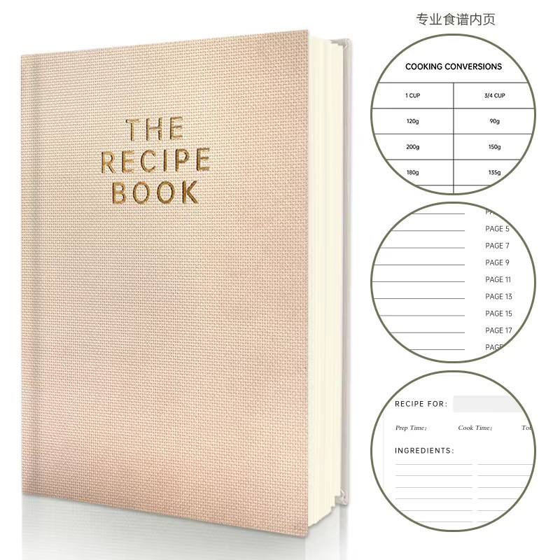 2026 A5 Kitchen Companion Rezeptentwicklungs-Notizbuch mit Speisekammer-Inventar und Essensplanern in Pink mit Hardcover - Bild 2