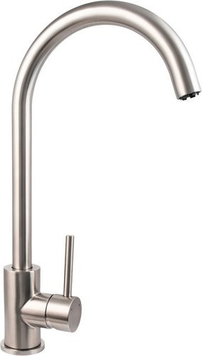 WELLWATER Einhebelmischer aus Edelstahl mit 360 Grad schwenkbarem Auslauf in Silber - Bild 1