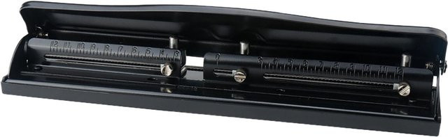 TOMTOP JMS Manueller Metall-Locher mit verstellbarem Abstand für A4 Papier, 3-Loch-Locher in Schwarz - Bild 1