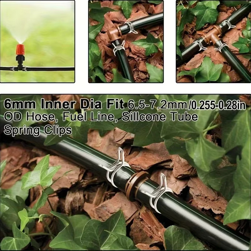 100 Stück Bewässerungsklammern aus Edelstahl in Silber, 1/4 Zoll Schlauchverbinder für Garten und Landwirtschaft - Bild 4