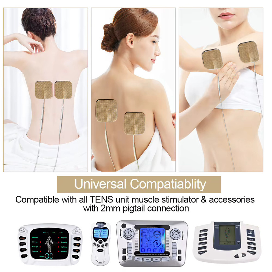 Raiuleko Elektrodenpads Gel-Patches als Ersatz für EMS Muskelstimulator und TENS Puls Nerven-Akupunktur-Massagegerät, 5 x 5 cm - Bild 4