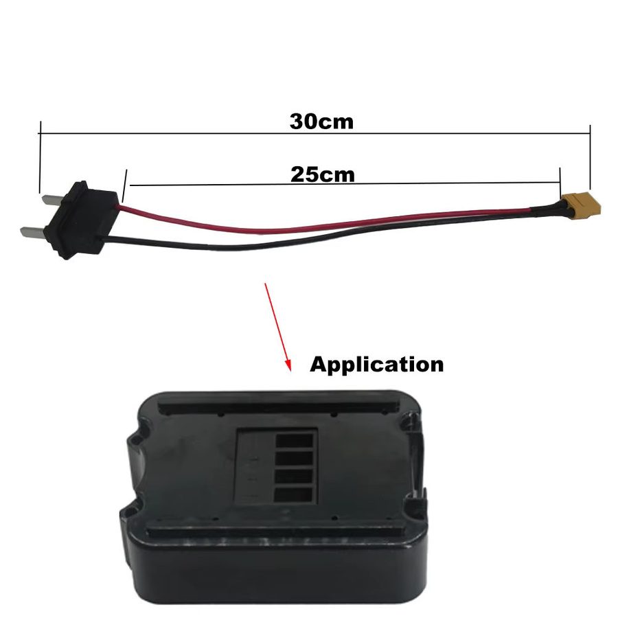 Silberfisch Batterieentladungsanschluss 2PIN auf XT60 oder XT90 Buchse, 30 cm Länge, Schwarz - Bild 2