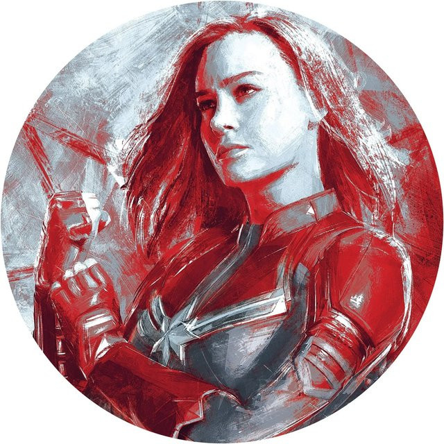 Selbstklebende Komar Vliesfototapete Dot Avengers Painting Captain Marvel, Mehrfarbig, Durchmesser: 125 cm - Bild 1