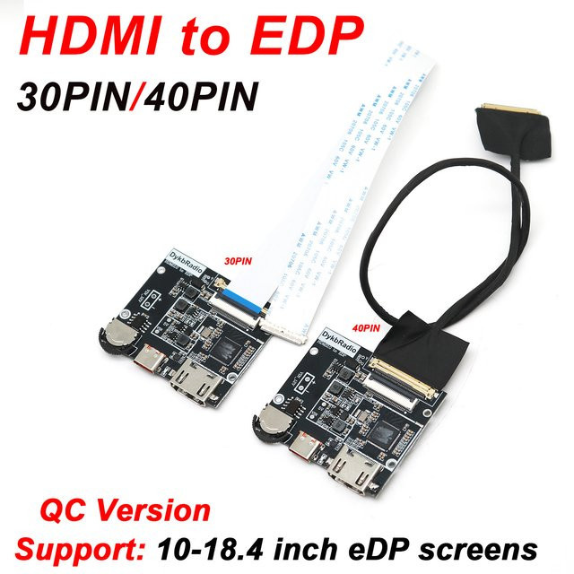 Dykbcells HDMI zu EDP LCD Treiberplatine für 10-18,4 Zoll Laptop-Panel-Monitore in Schwarz - Bild 1