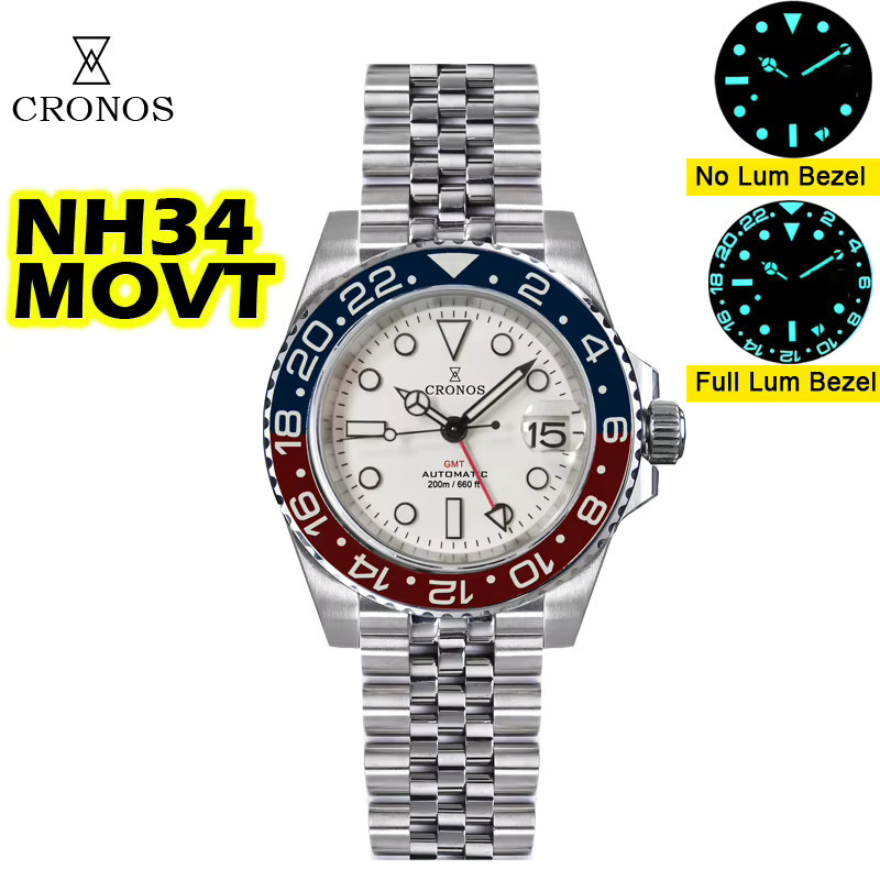 Cronos Armbanduhr Automatik, Edelstahl, Schwarz, 20 ATM, Herren - Bild 1