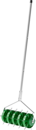 Outsunny Rasenlüfter Aerifizierer Grün mit 30 Eisenspikes für die manuelle Rasenpflege, Breite: 45 cm