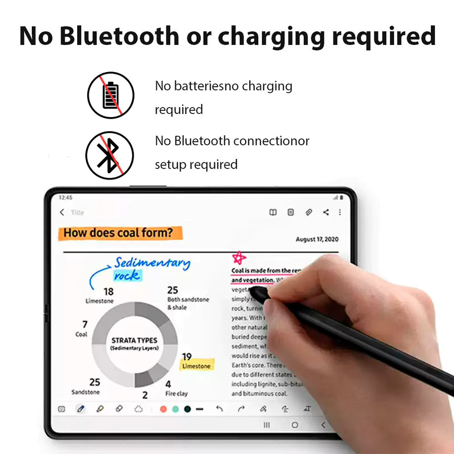 Samsung Stylus S Pen für Galaxy Tab mit magnetischer Befestigung und Palm Rejection, Farbe: Schwarz - Bild 3