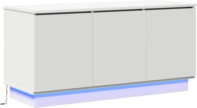 vidaXL TV-Schrank mit LED in Weiß aus Holzwerkstoff B/T/H: 100 x 38 x 49 cm - Bild 1