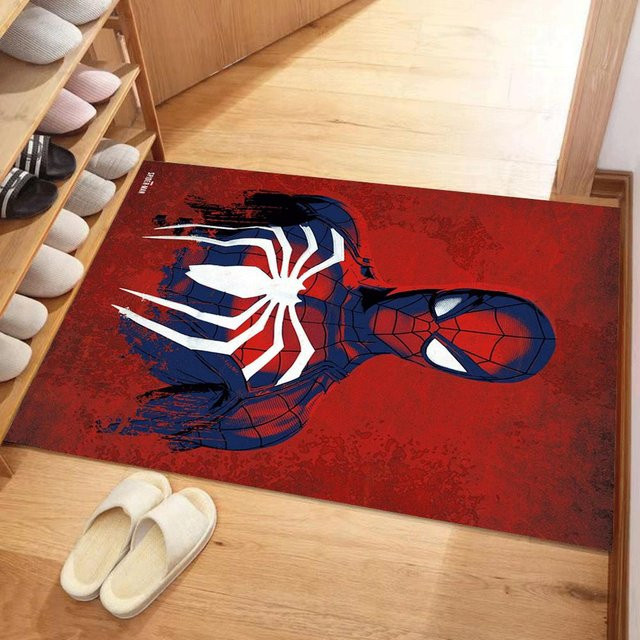 Spider-Man Teppich von Yun Heng Three in Blau und Rot, fleckenbeständig und waschbar, B/B: 60 x 90 cm - Bild 1