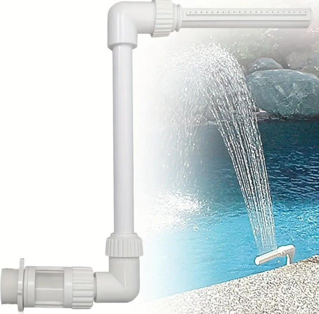 Weißes Schwimmbad-Wasserfall-Brunnen-Set aus PVC als Sprinkler und Wasserspaß-Zubehör für deinen Pool - Bild 1