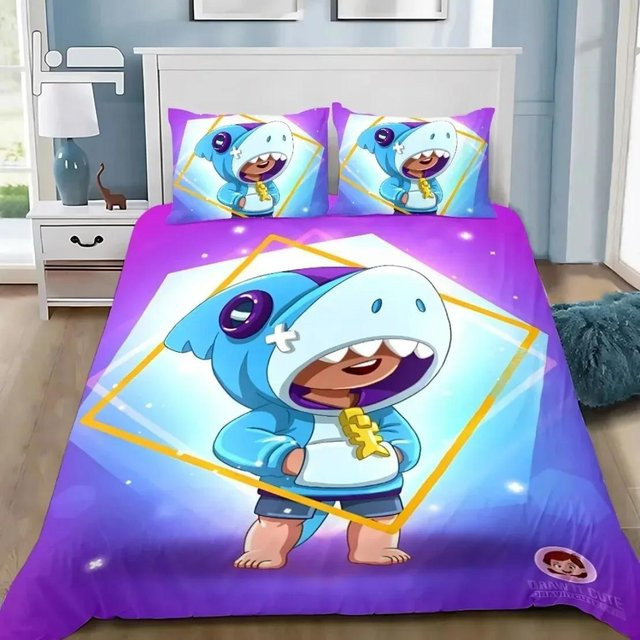 Anime B-Brawl Leon Bettwäsche Set mit Bettbezug und zwei Kissenbezügen, Mehrfarbig, B/H: 140 x 210 cm - Bild 1