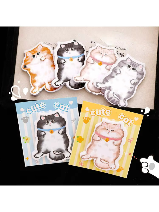 TWBEB Kawaii Katzenform Haftnotizen in Mehrfarbig mit 30 Blatt pro Block - Bild 6