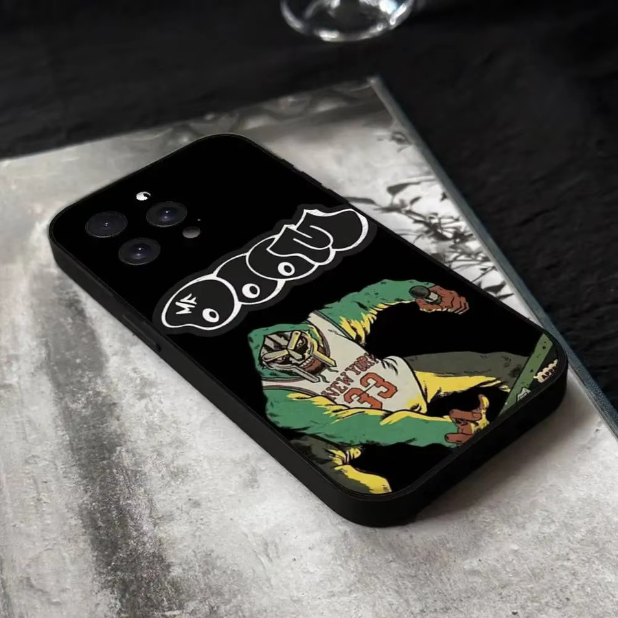 W-MFs-e-DOOMs-Rapper Handyhülle aus schwarzem Silikon für iPhone 11 bis iPhone 17 Modelle - Bild 5