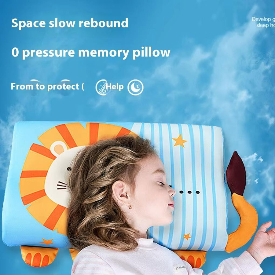 MARKET-2 Kinder Memory-Schaumstoffkissen für 3-14 Jahre, weiches und atmungsaktives Nackenkissen mit waschbarem Bezug - Bild 2