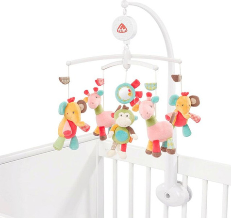Fehn Musik-Mobile Safari Spieluhr mit bunten Stofftieren für dein Baby