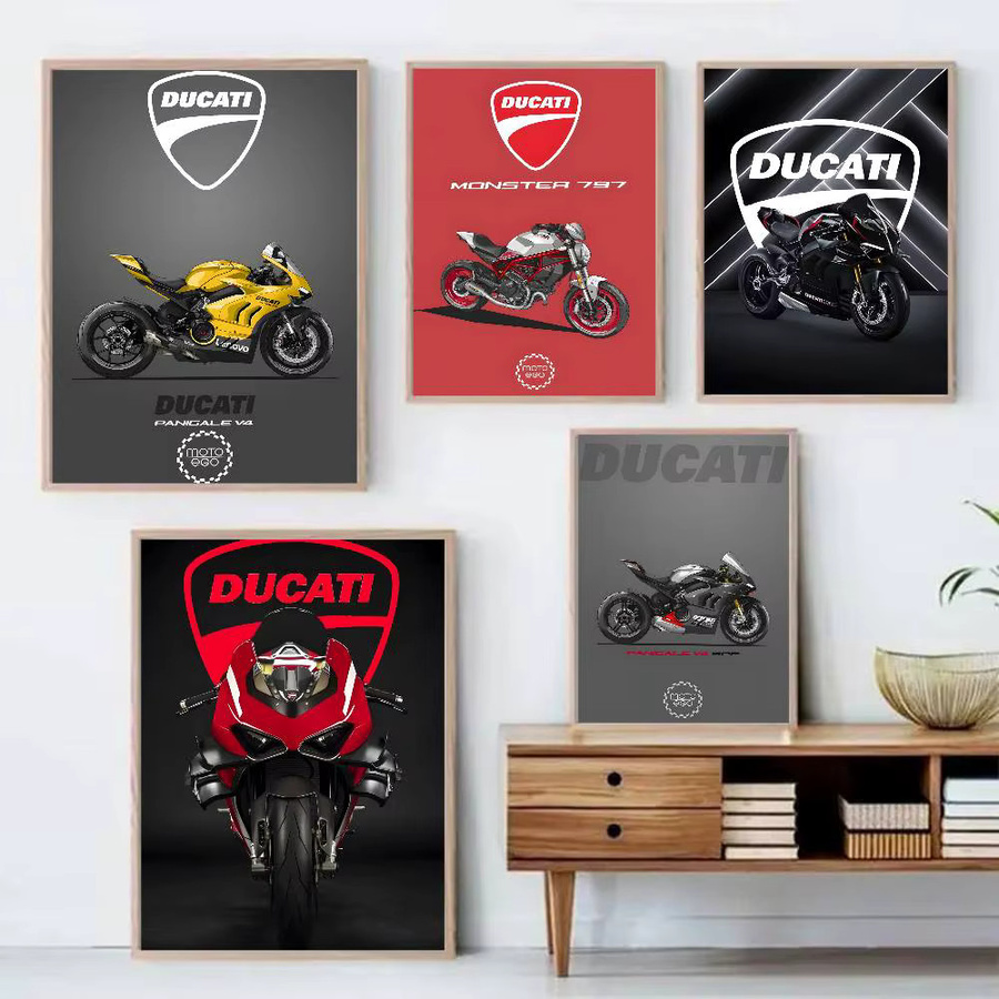 Wasserdichter selbstklebender Wandaufkleber mit Ducati Streetfighter V4 und YZR M1 Motiv für dein Wohnzimmer oder Zimmer - Bild 2