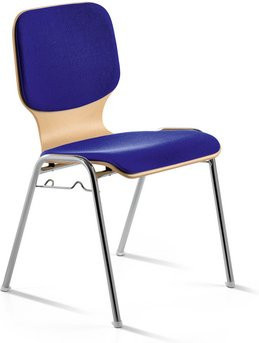 Mayer Sitzmöbel Stapelstuhl 2116 in Blau aus Stahl, Stoff und Holz, Breite: 53 cm, Tiefe: 50 cm - Bild 1