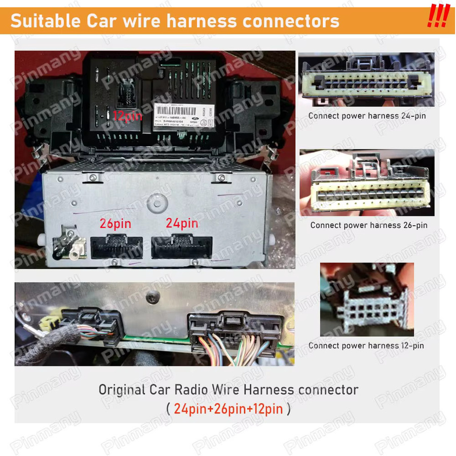 Pinmany CAN Bus Decoder Adapter Kabelbaum für Ford Focus Fiesta Ecosport Kuga Edge Taurus Everest Tourneo mit FDC12 Power Kabel - Bild 5