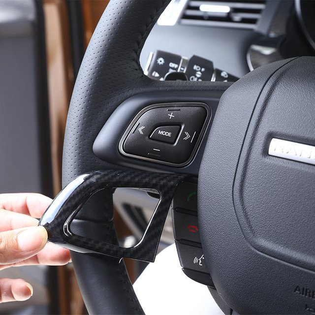 Suetlcoity Lenkrad Zierrahmen Trim Abdeckung in Schwarz für Land Rover Range Rover Evoque 2012-2018 aus ABS - Bild 1