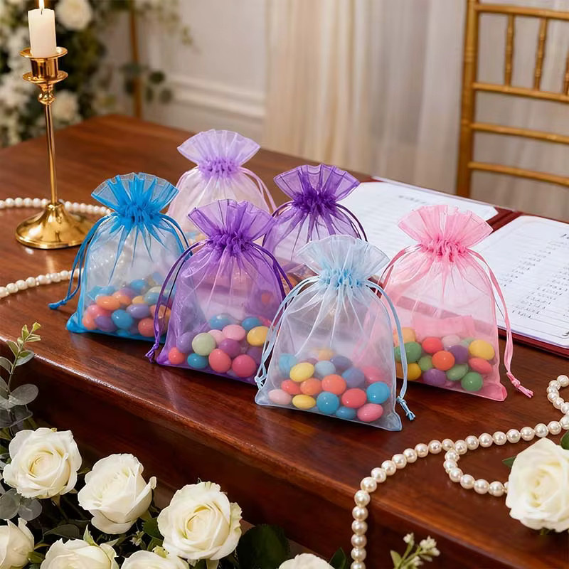 Bunte Mesh Geschenkbeutel in verschiedenen Farben für Hochzeiten, Weihnachten und Partys (18 oder 36 Stück) - Bild 2