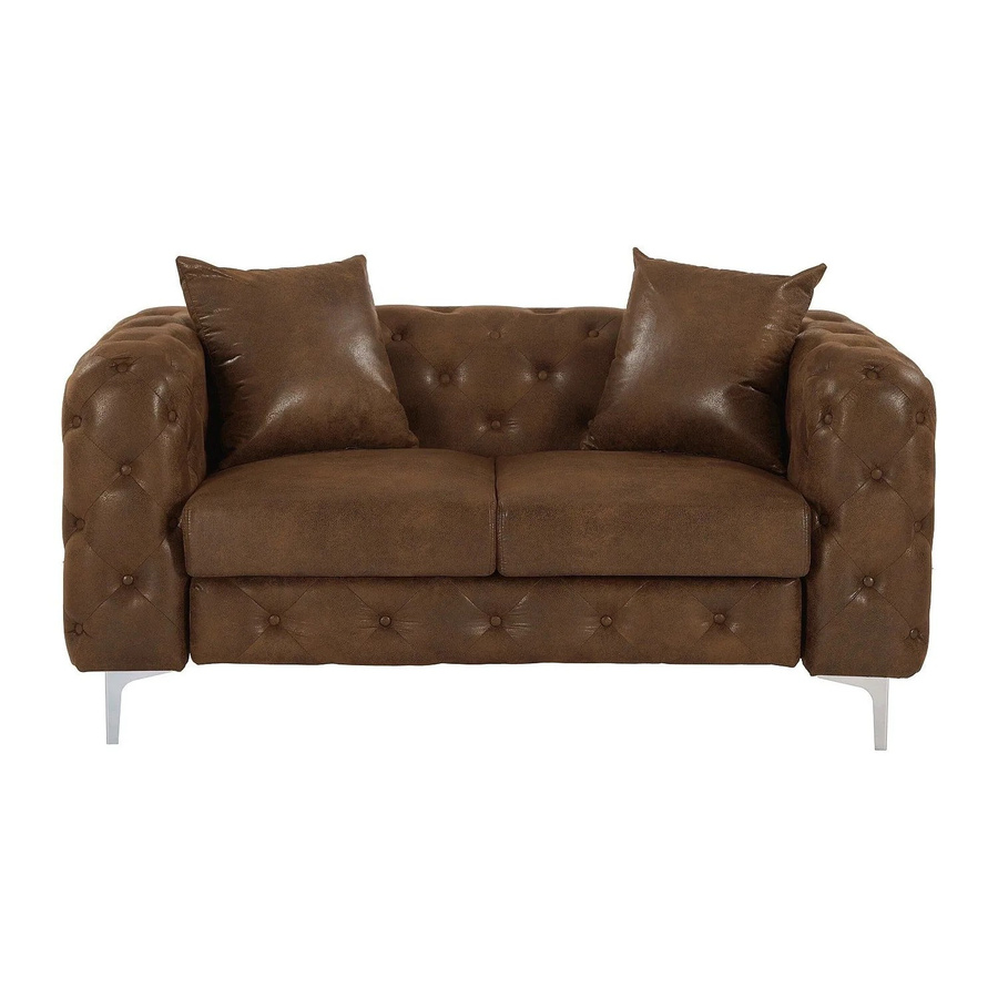 Chesterfield Sofa Edwina Braun in Braun aus Mikrofaser, Breite: 162 cm - Bild 2