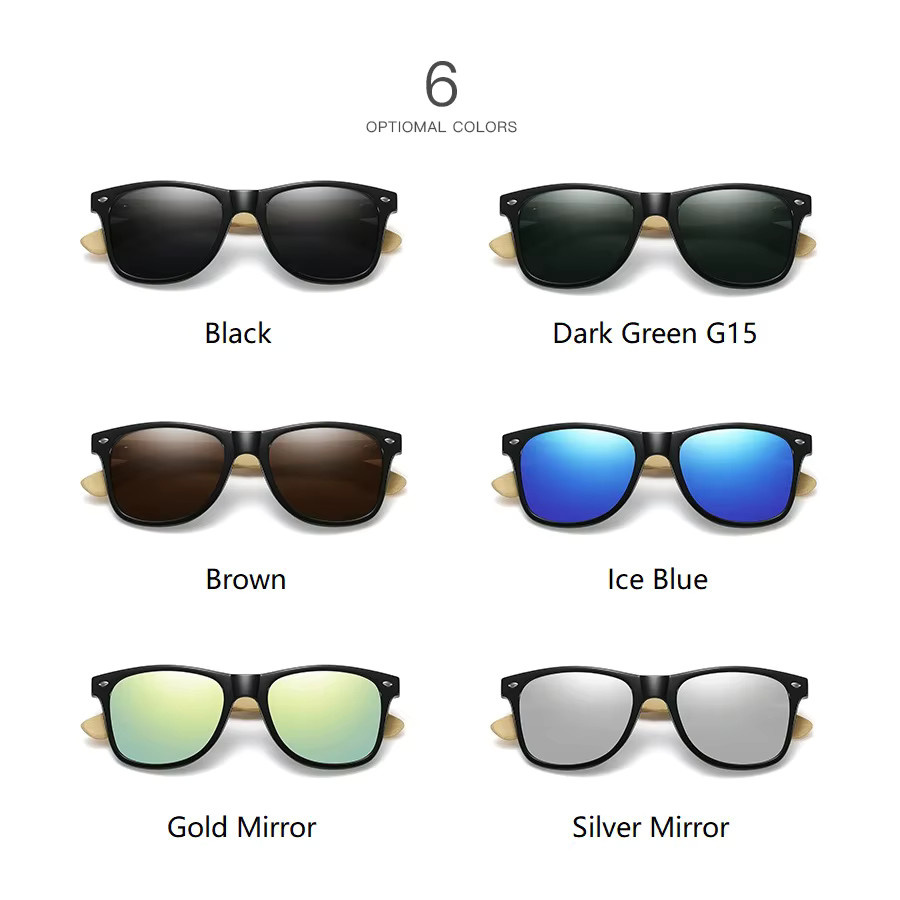 WSZ Sonnenbrille, Bambusholz, Vollrand, Square, Unisex, schwarz - Bild 2
