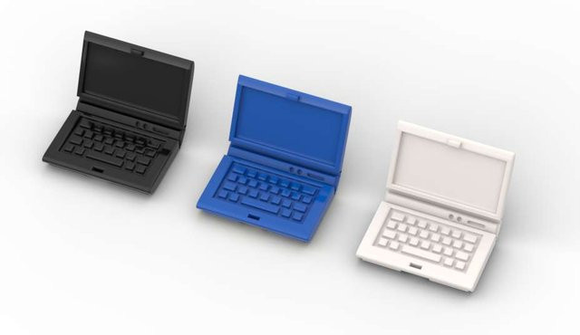 SixBricks MOC Computer Laptop Bausteine Kit, 10-teiliges Set, Weltraum - Bild 1