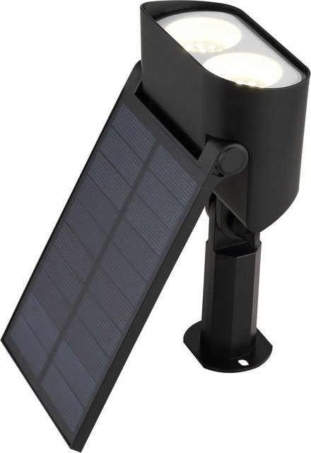 Globo Solarleuchte LED für Garten und Außenbereich aus Kunststoff in Schwarz Matt, Höhe: 28,5 cm - Bild 1