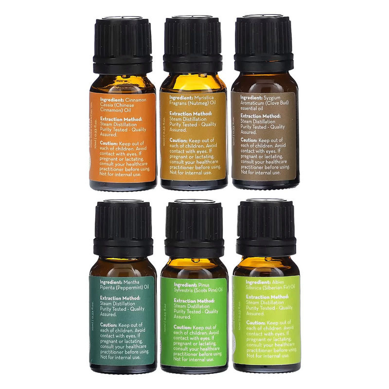 Pure Body Naturals Winter Ätherische Öle Kollektion, Limitierte Edition, Set mit 6 Flaschen à 10 ml, Mehrfarbig - Bild 4